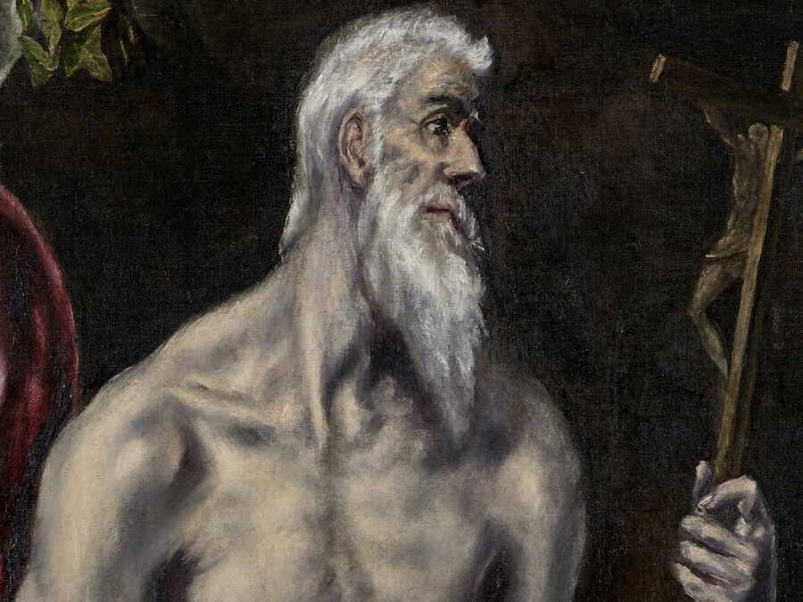 Detail of Saint Jerome by El Greco (Doménikos Theotokópoulos), ca. 1600, oil on canvas, 80 × 65 cm. Courtesy of The Hispanic Society of America, New York.